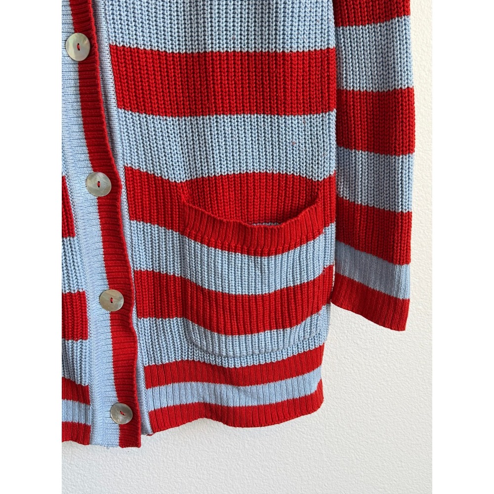 Bando Retro Striped Oversized Slouchy Cardigan Grannycore Indie Bright Knit L/XL - Picture 4 of 8
